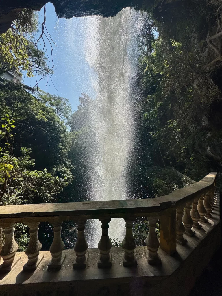 View from behind the San Anton Waterfall in Cuernavaca Mexico (Salto de San Anton)