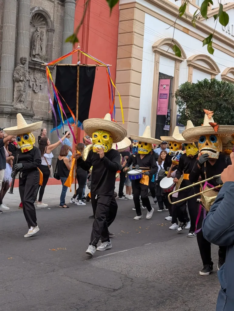 Catrins in sombreros at the Day of the Dead Parade in Cuernavaca Mexico