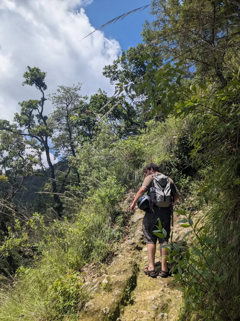 Path uphill towards the shrine near Mexicapa, on the road to Chalma