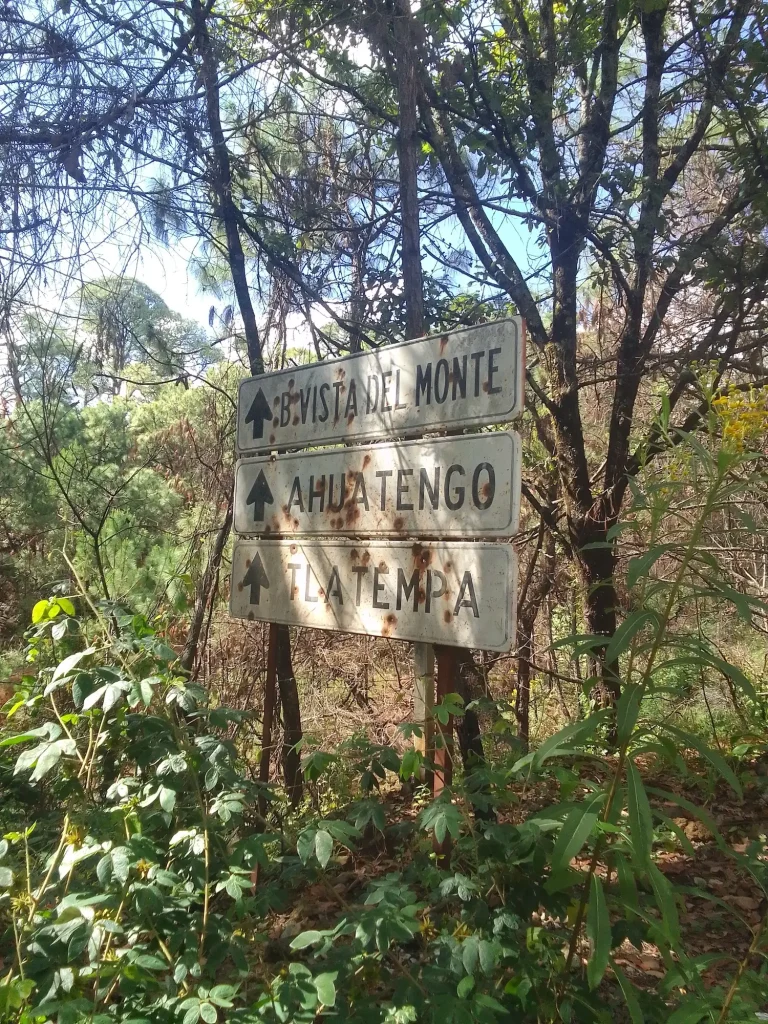 Signpost in the woods above Cuernavaca