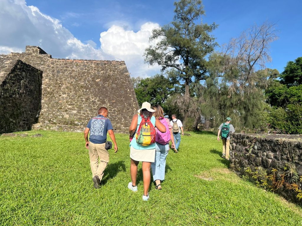 Spanish Immersion tour group exploring Teopanzolco Pyramid in Cuernavaca.jpg