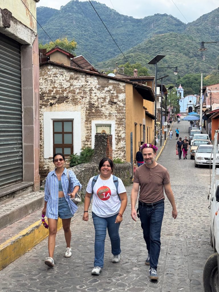 Tourists walking in Malinalco Mexico