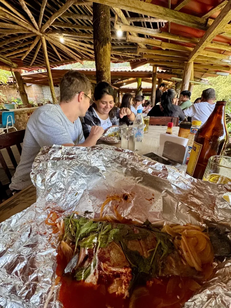 Trout Meal at Truchas los Alcatraces Restaurant Mexicapa Mexico
