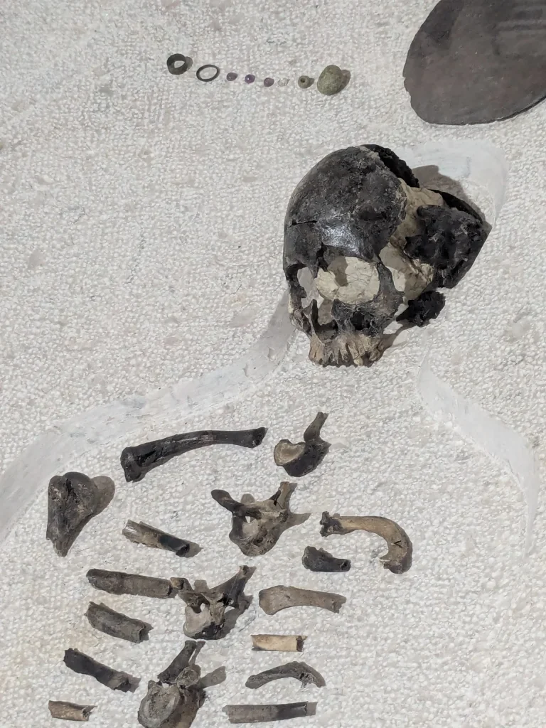 Skeleton of Cuautémoc in Ixcateopan de Cuautémoc