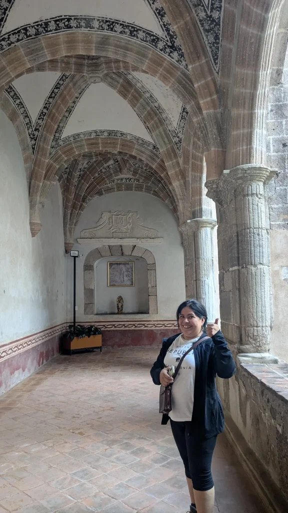 Tourist in the monastery in Tlayacapan, Mexico